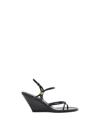 Sandales compensées à brides 70 en cuir - Black