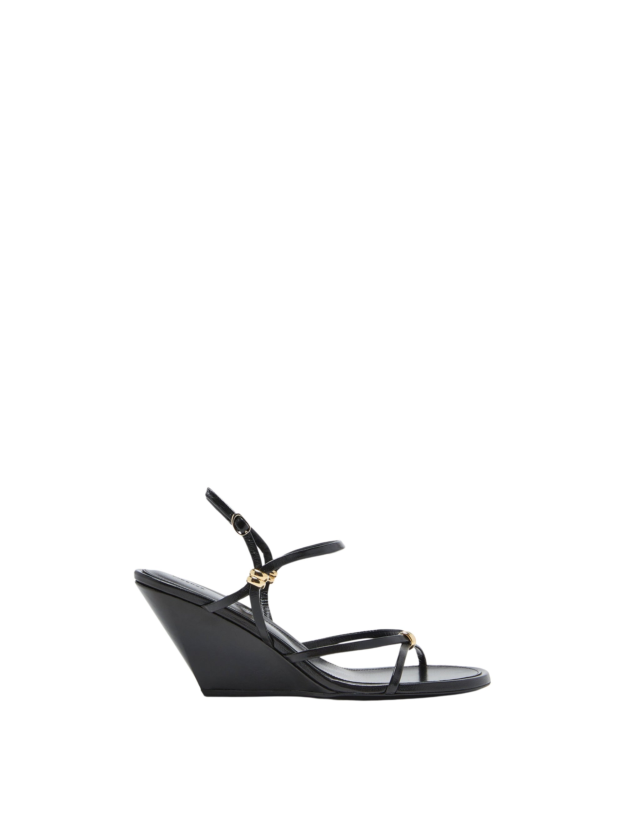 Sandales compensées à brides 70 en cuir - Black
