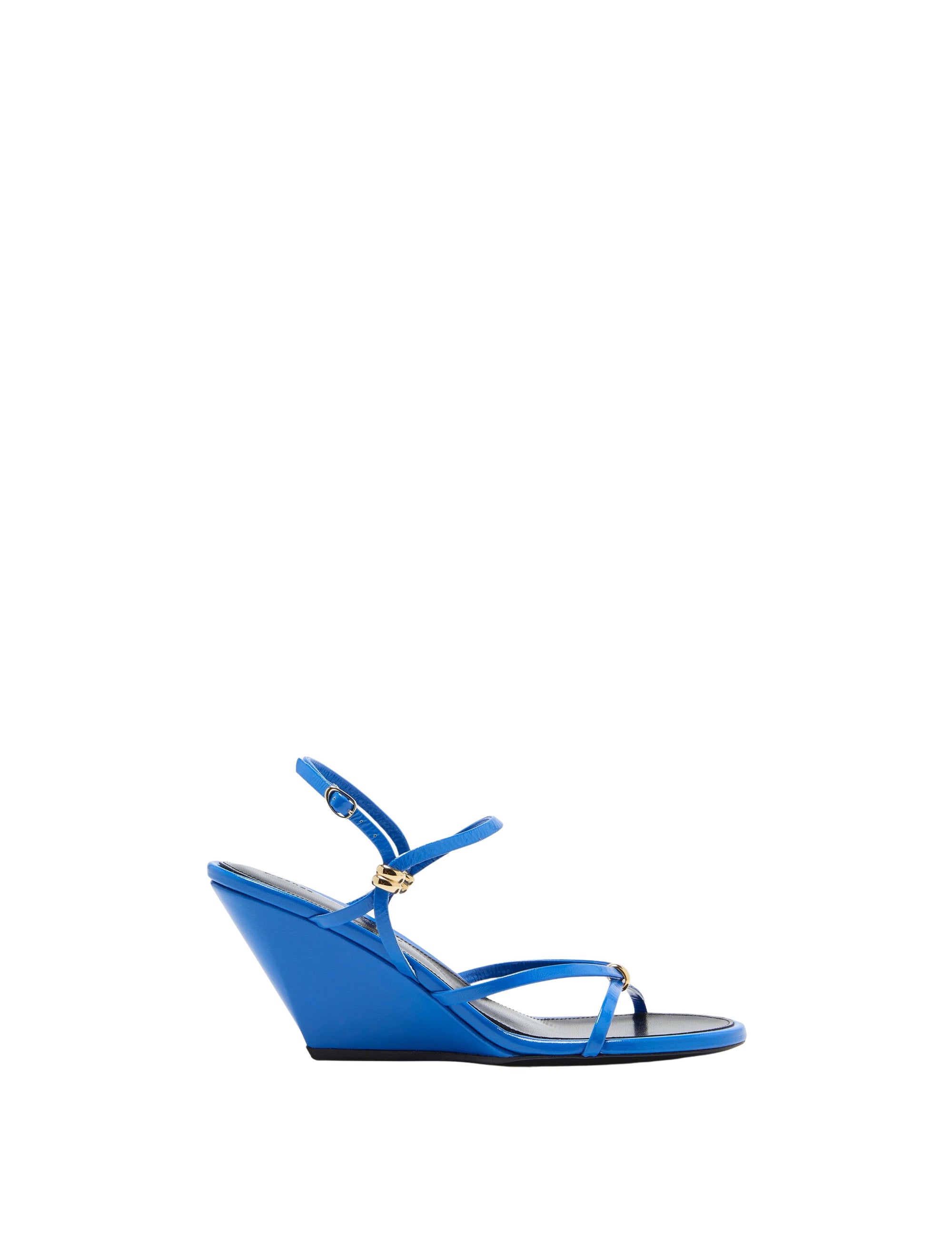 Sandales compensées à brides en cuir - Azure Blue