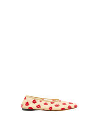 Ballerines brodées et ajourées - Nude & Red