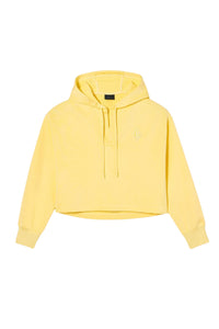 Sweat à capuche court oversize - Jaune