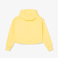 Sweat à capuche court oversize - Jaune