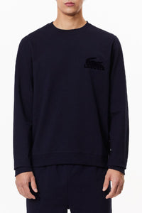 Sweatshirt avec logo en molleton - Marine