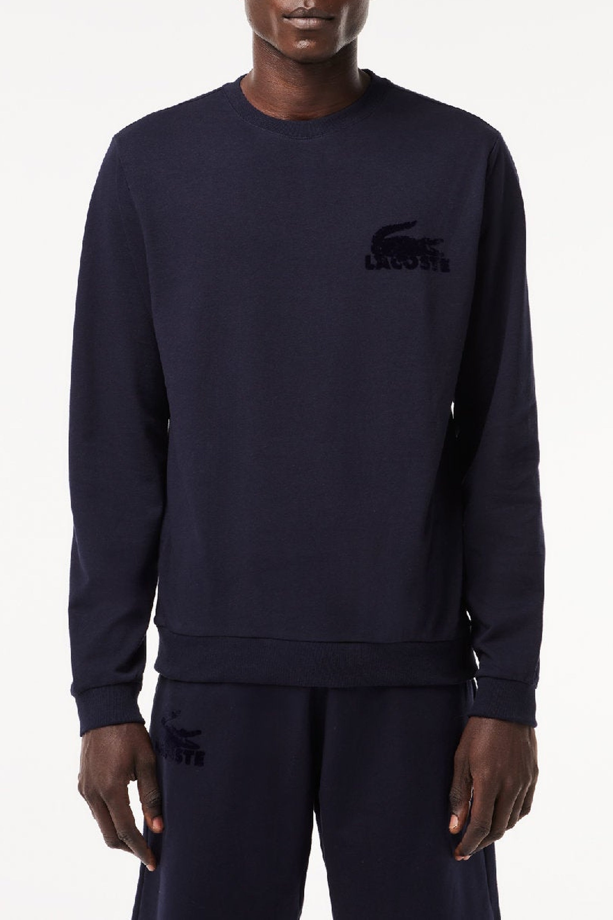 Sweatshirt avec logo en molleton - Marine