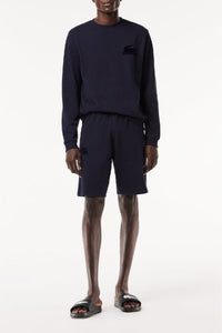 Sweatshirt avec logo en molleton - Marine