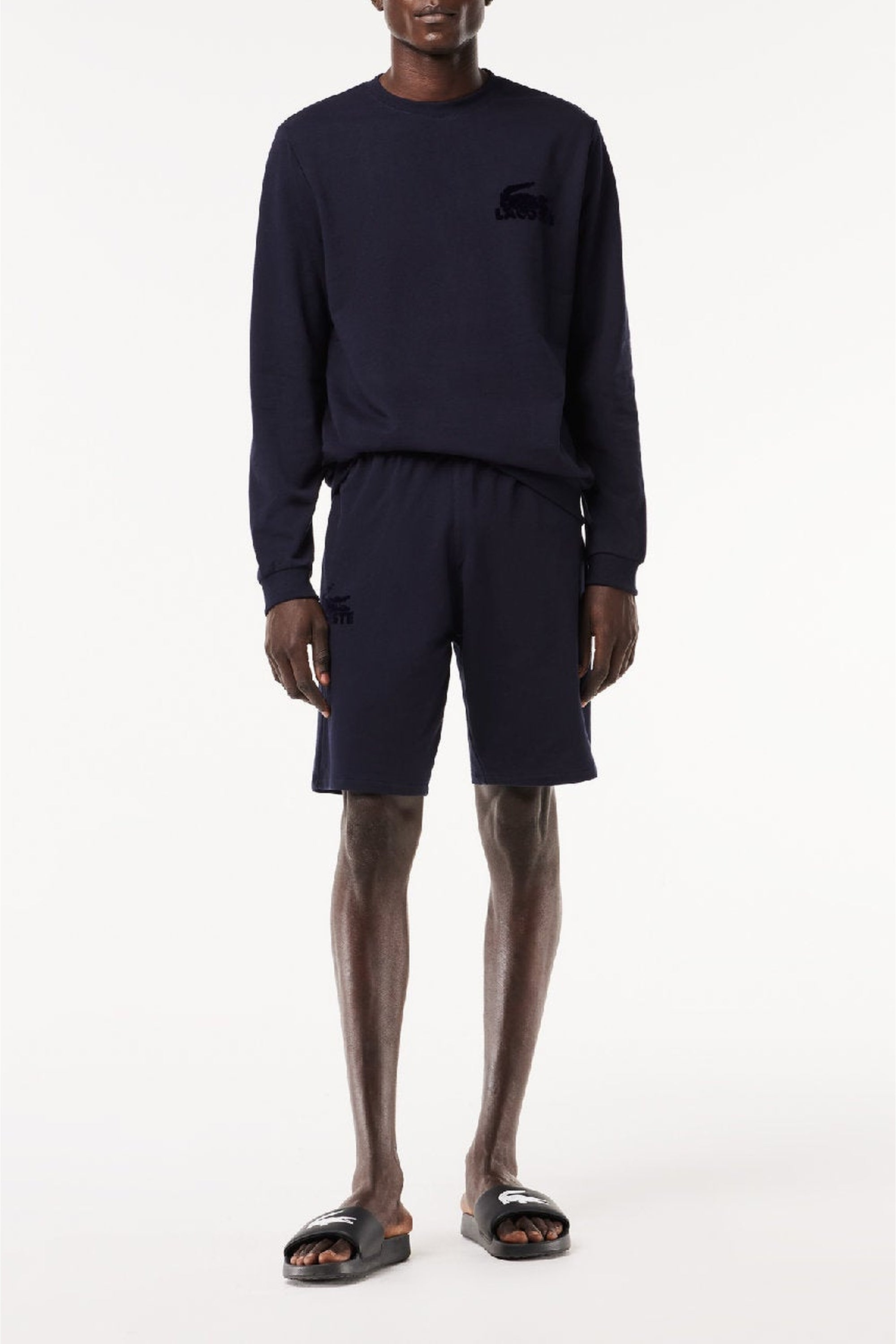 Sweatshirt avec logo en molleton - Marine