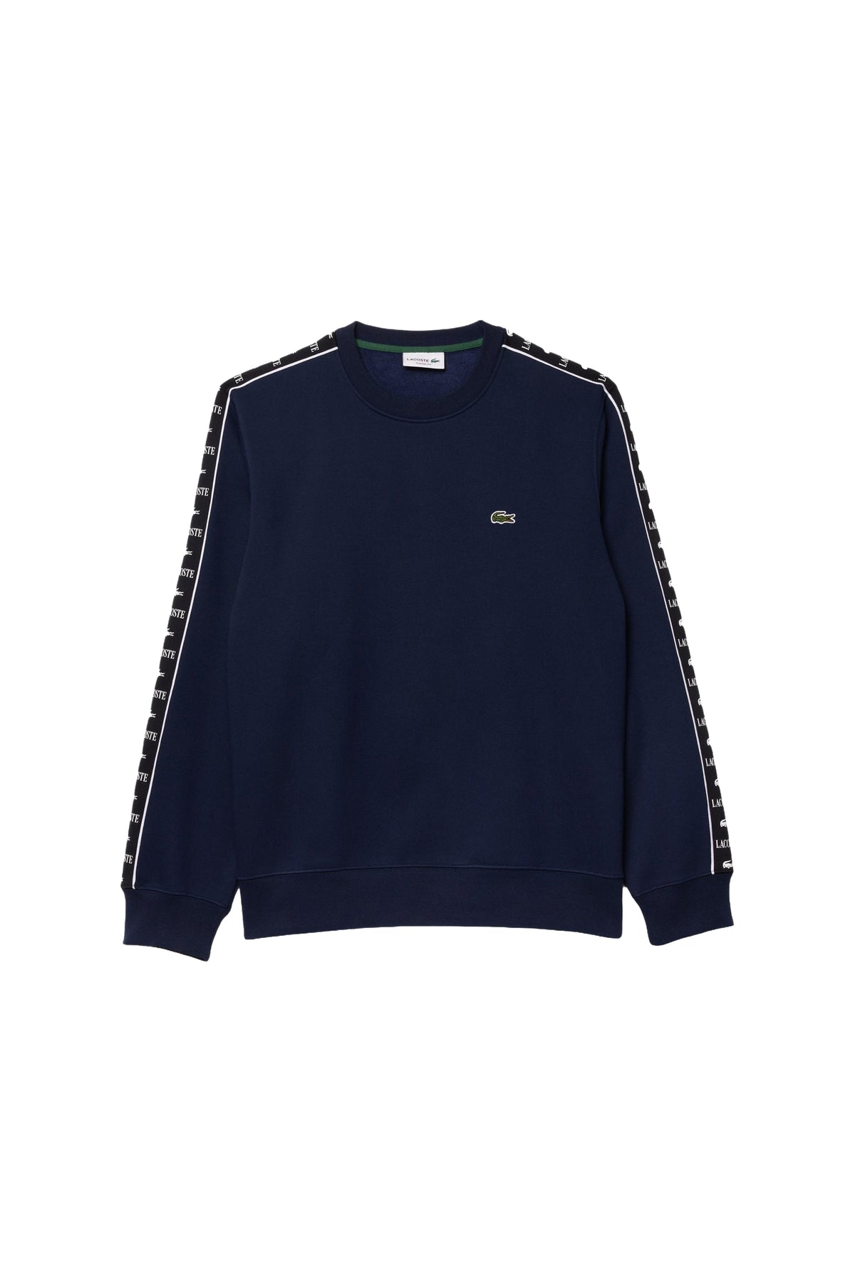 Sweatshirt à col rond bandes siglées - Marine