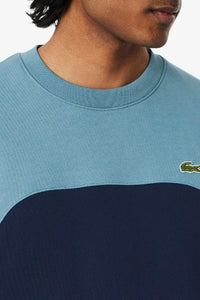 Sweatshirt à empiècement avec logo - Marine & Calcaire