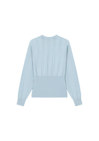 Shabby wool funnel neck jumper - Ice Blue