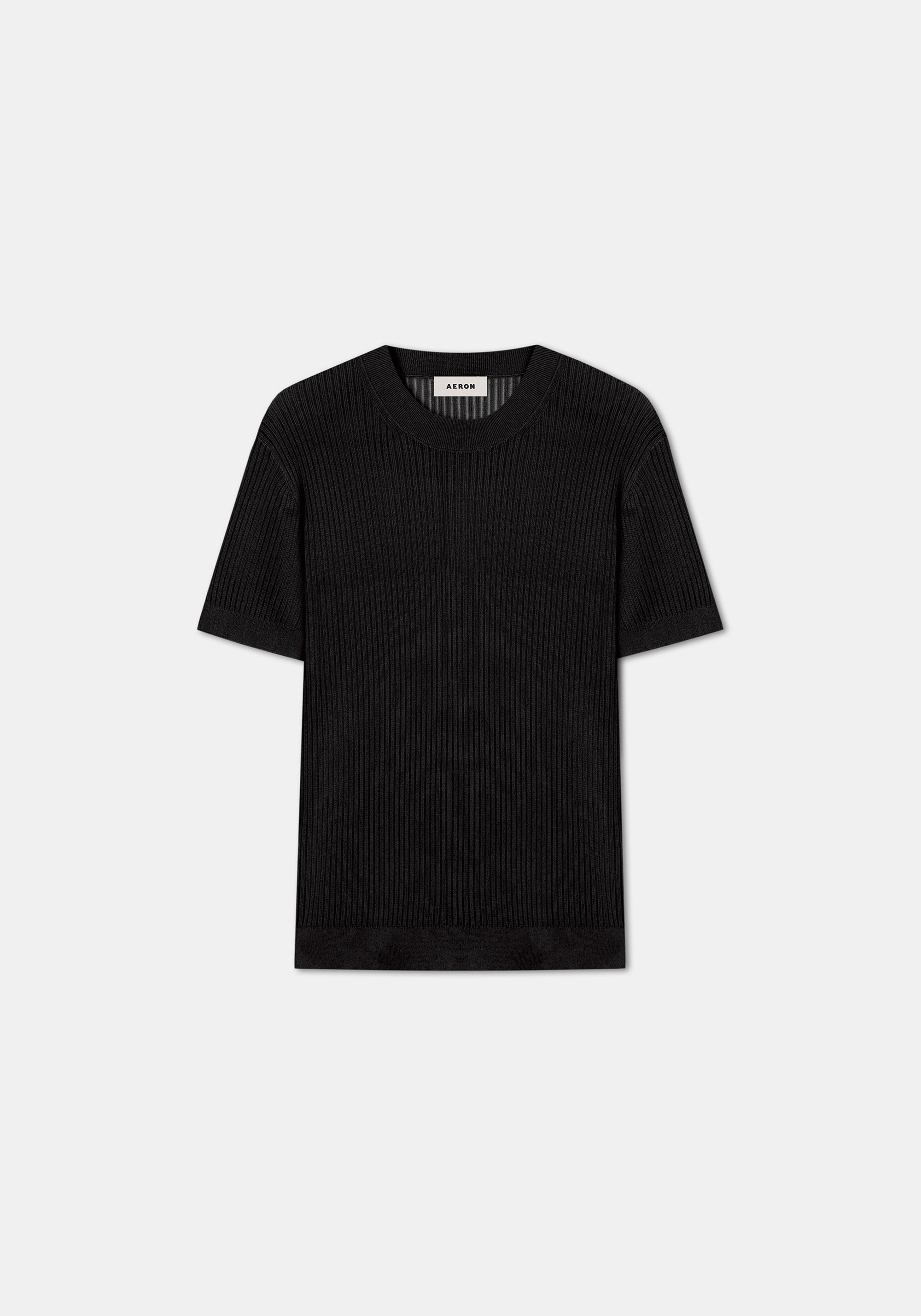 T-shirt Shalott ample côtelé - Black