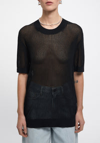T-shirt Shalott ample côtelé - Black