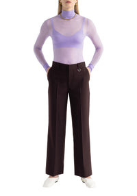 Shannon trousers with fine stripes - Bordeaux