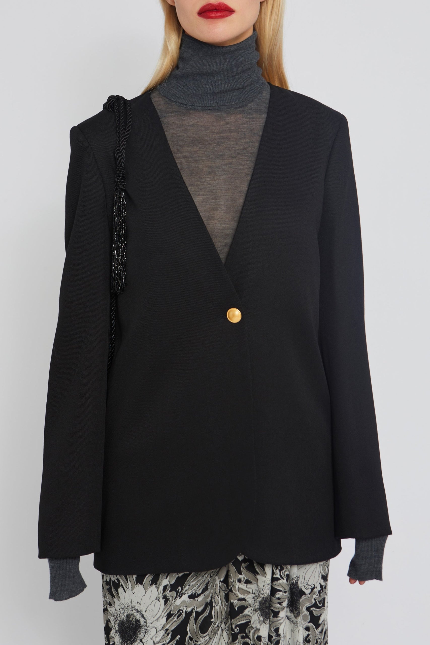 Veste Sharp coupe courte en laine - Black