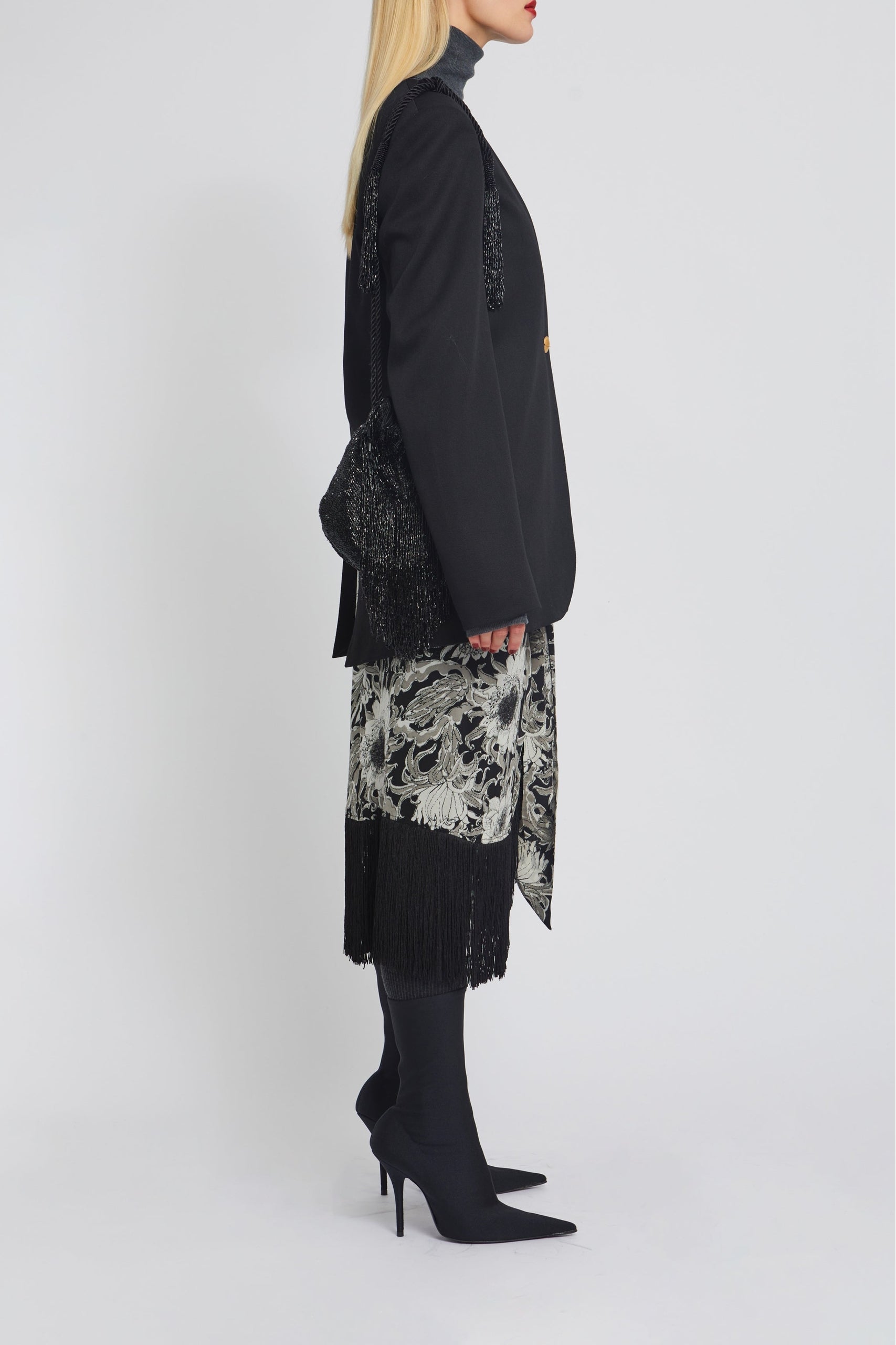 Veste Sharp coupe courte en laine - Black