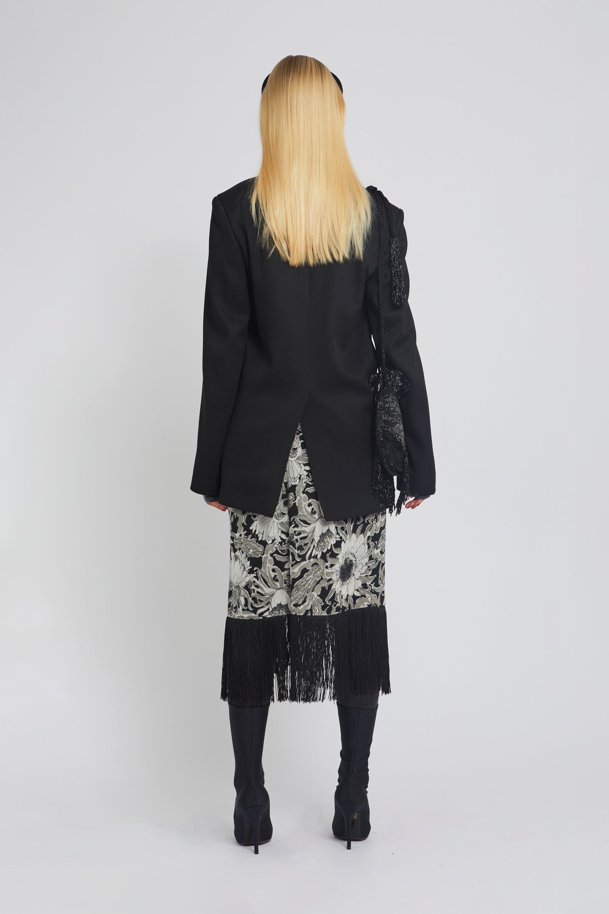 Veste Sharp coupe courte en laine - Black
