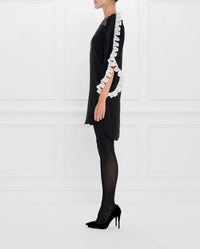 Robe Shay à manches tulipes - Black & White
