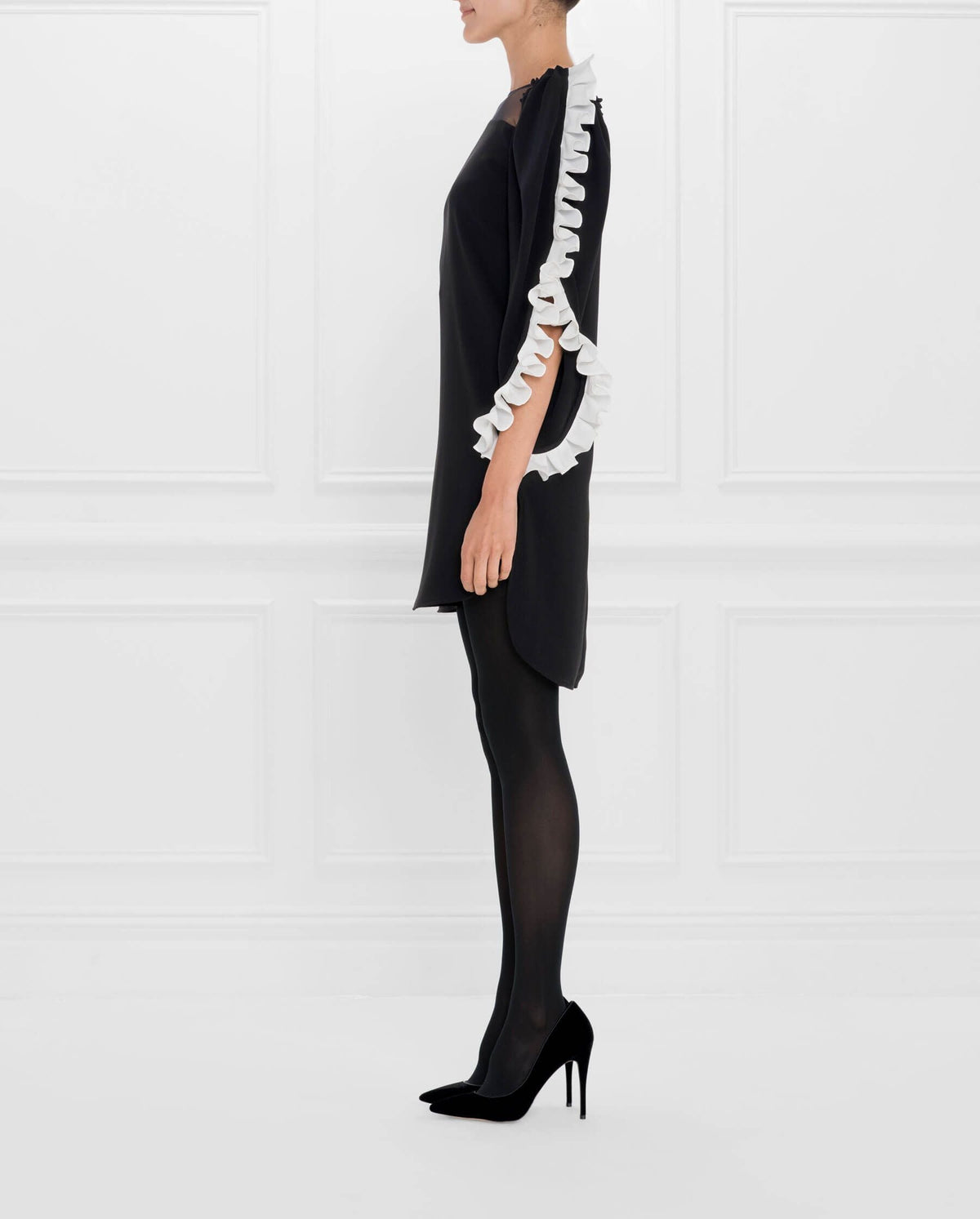 Robe Shay à manches tulipes - Black & White