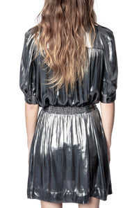 Retouch Foil Dress - Silver