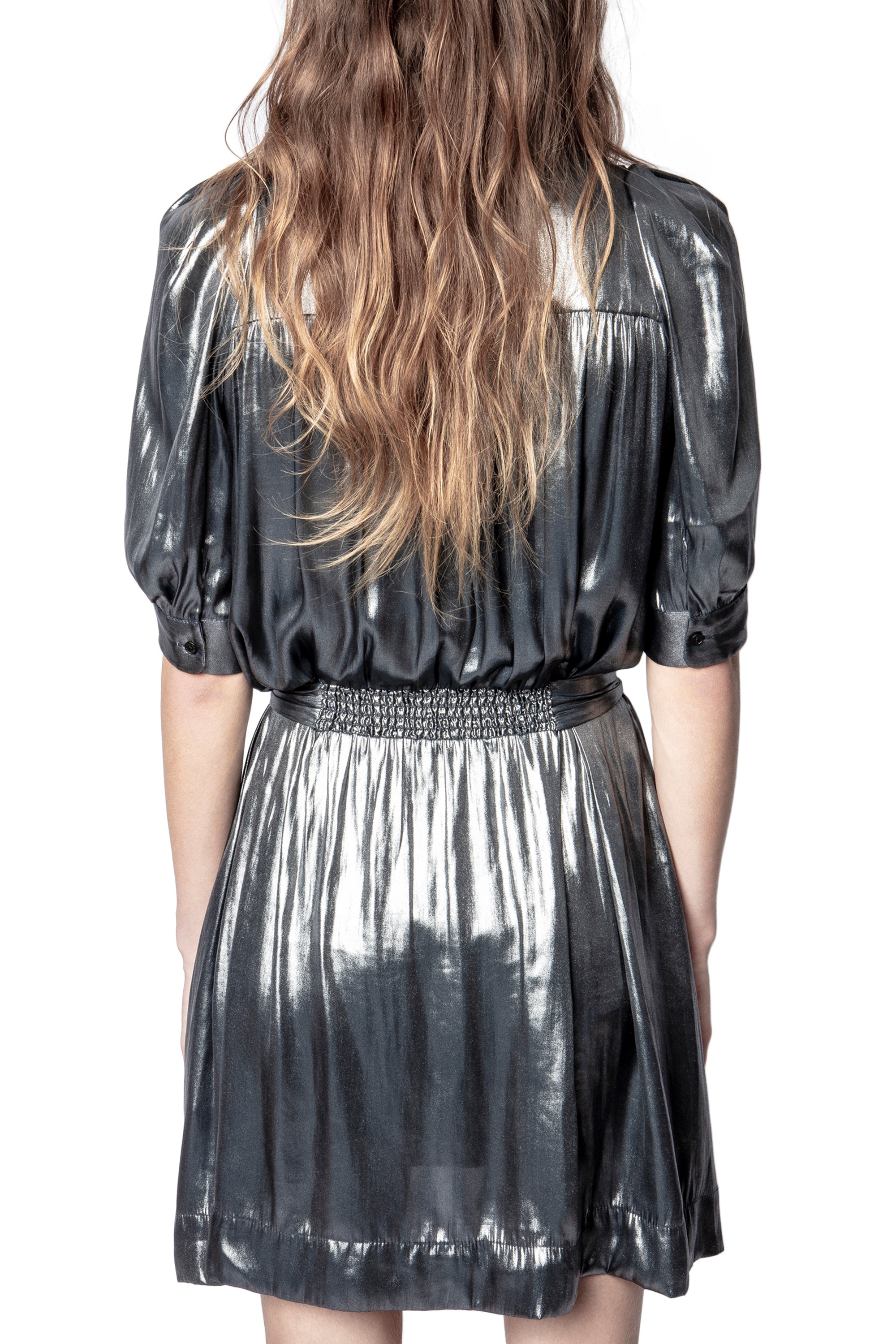 Retouch Foil Dress - Silver