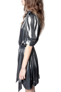 Retouch Foil Dress - Silver