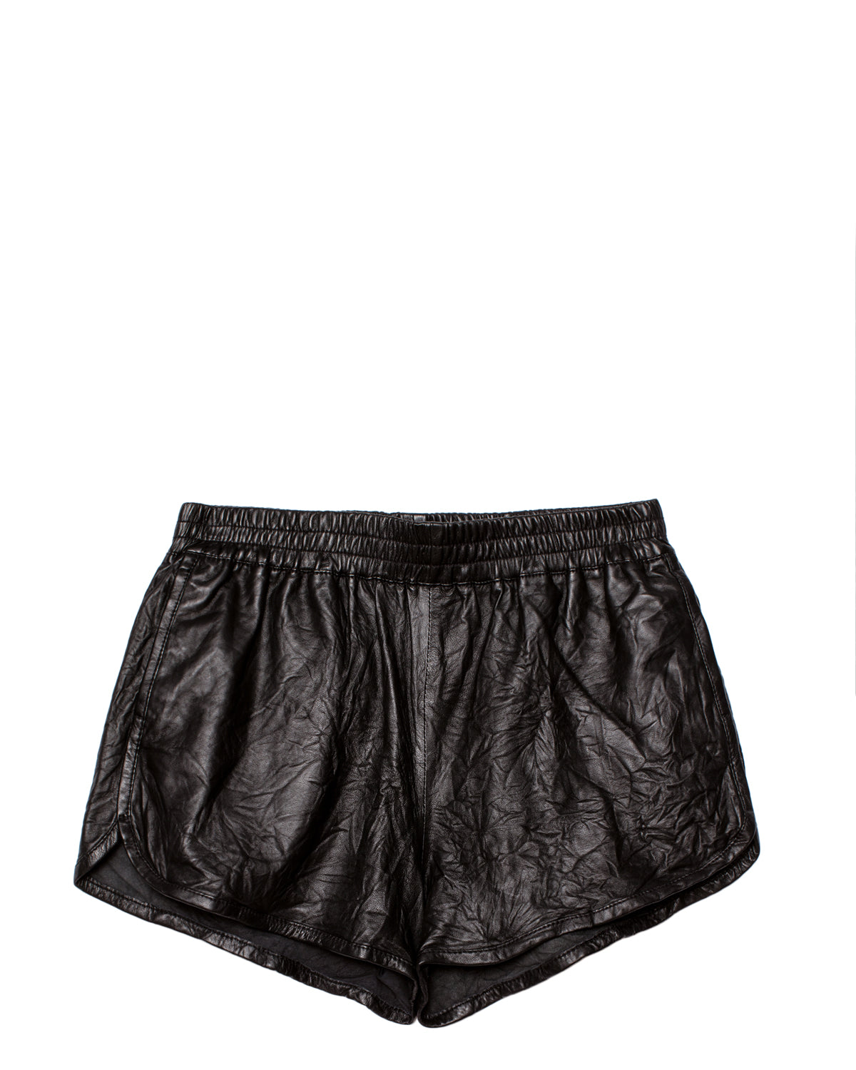 ZHORS LINE BLACK SALTO CRUMPLED LEATHER FASHION SHOW SHOR