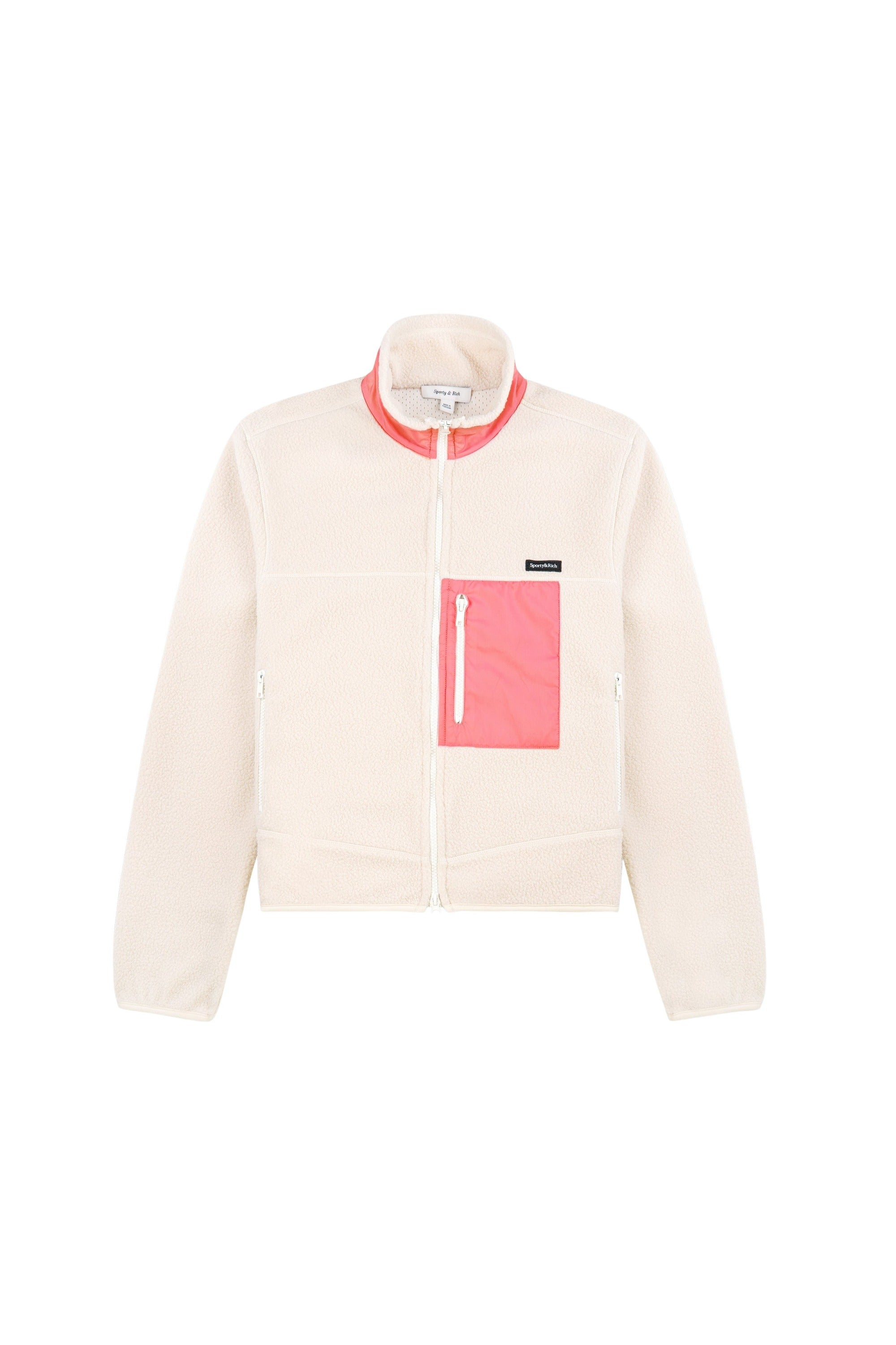 Zipped Sherpa Jacket - Cream & Dahlia