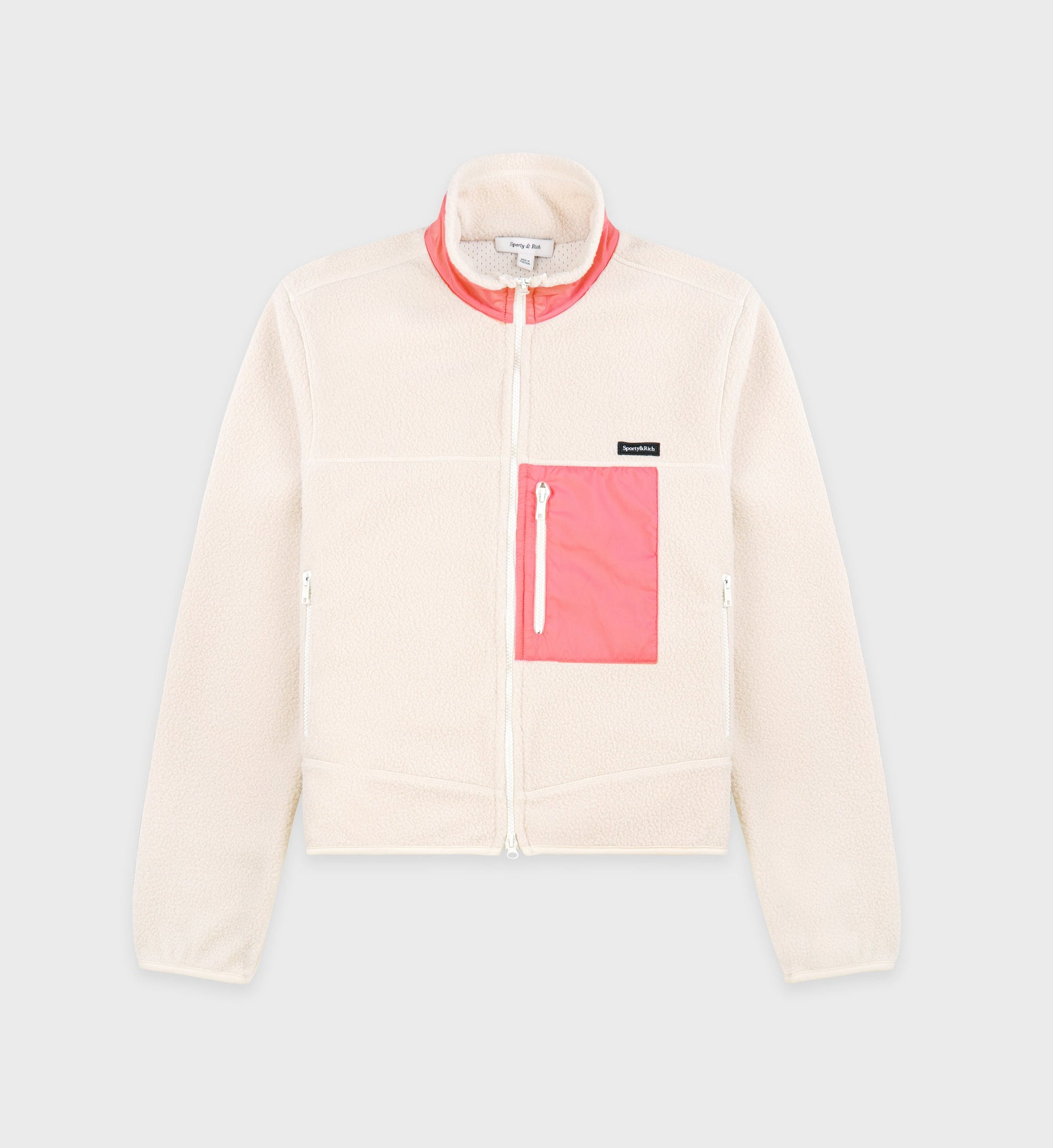 Zipped Sherpa Jacket - Cream & Dahlia