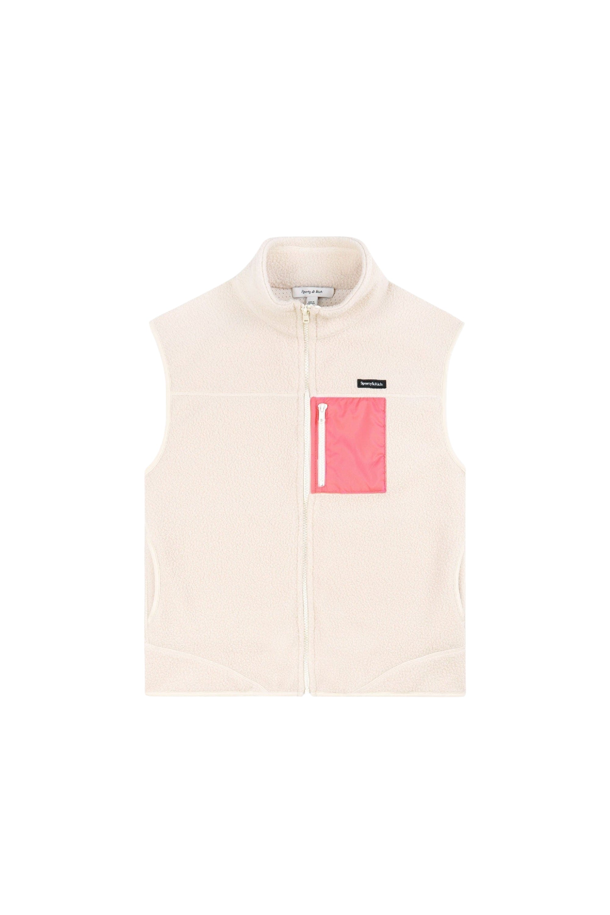 Sleeveless fleece zip jacket - Cream