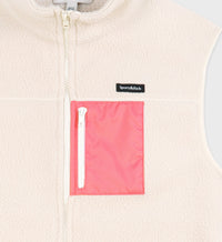 Sleeveless fleece zip jacket - Cream