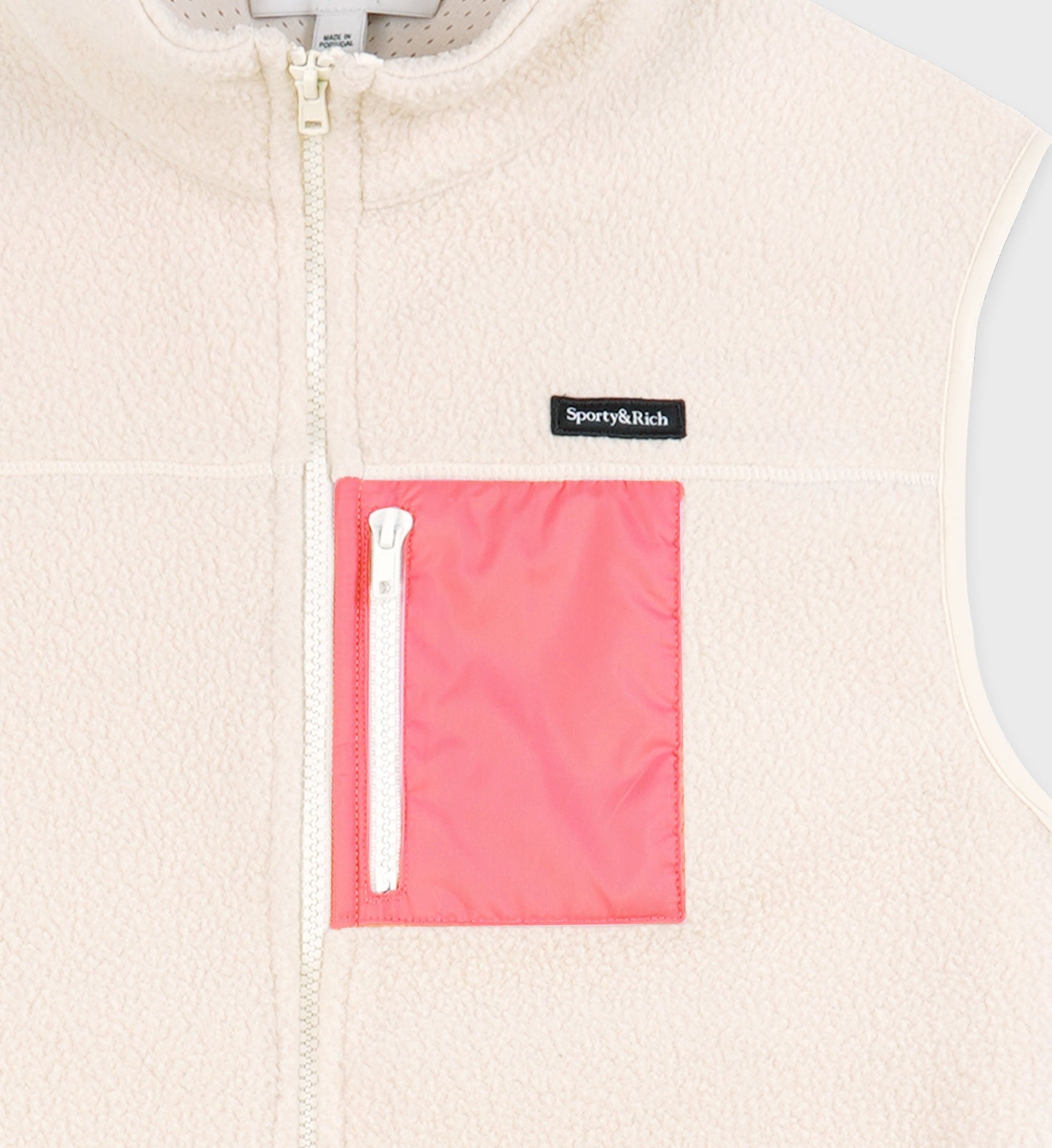 Sleeveless fleece zip jacket - Cream