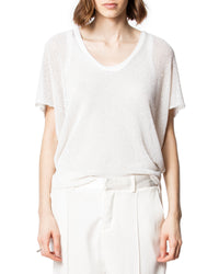 ZHORS LINE WHITE INDY PL SEQUIN JUMPER MC