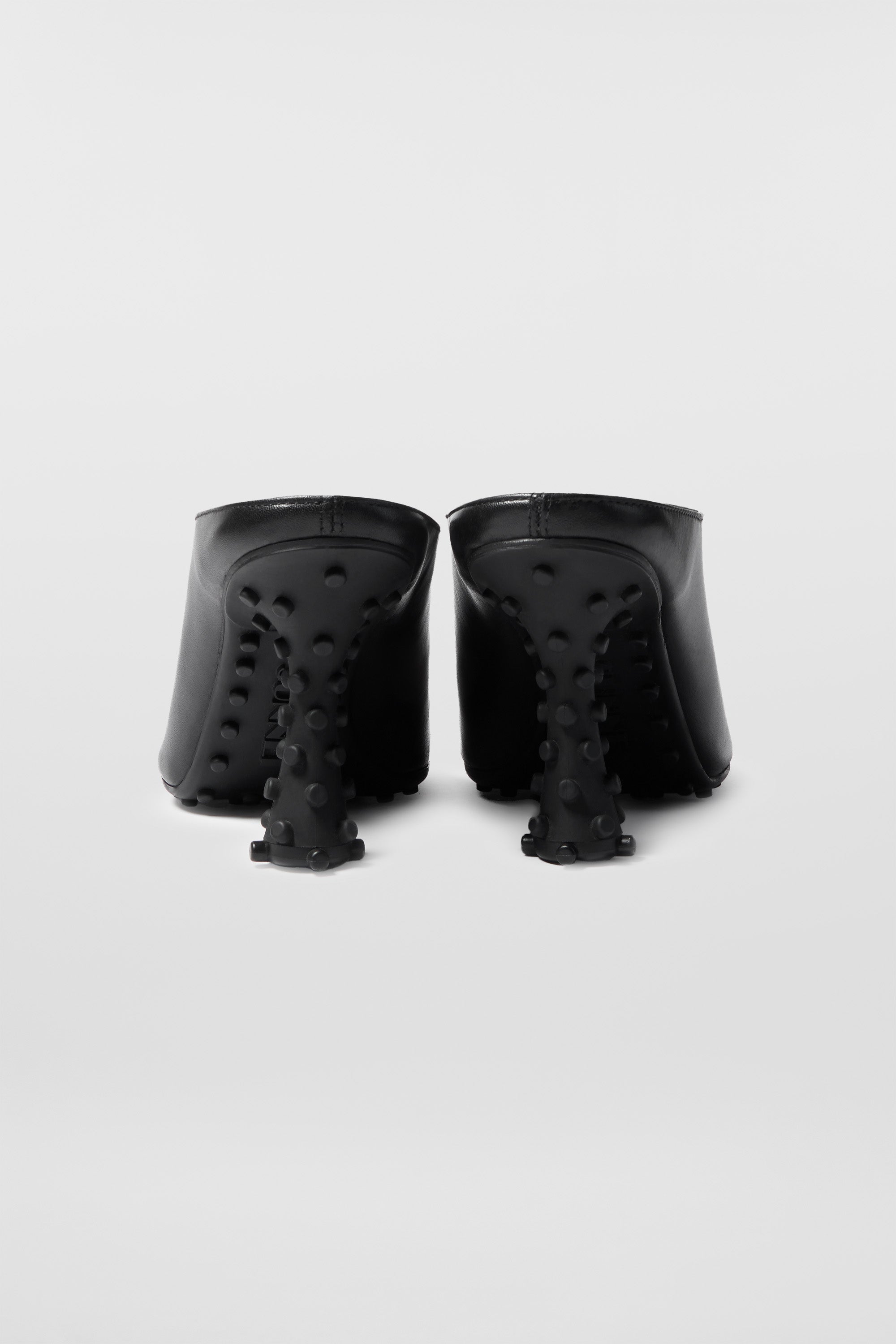 1000Chiodi leather mules - Black