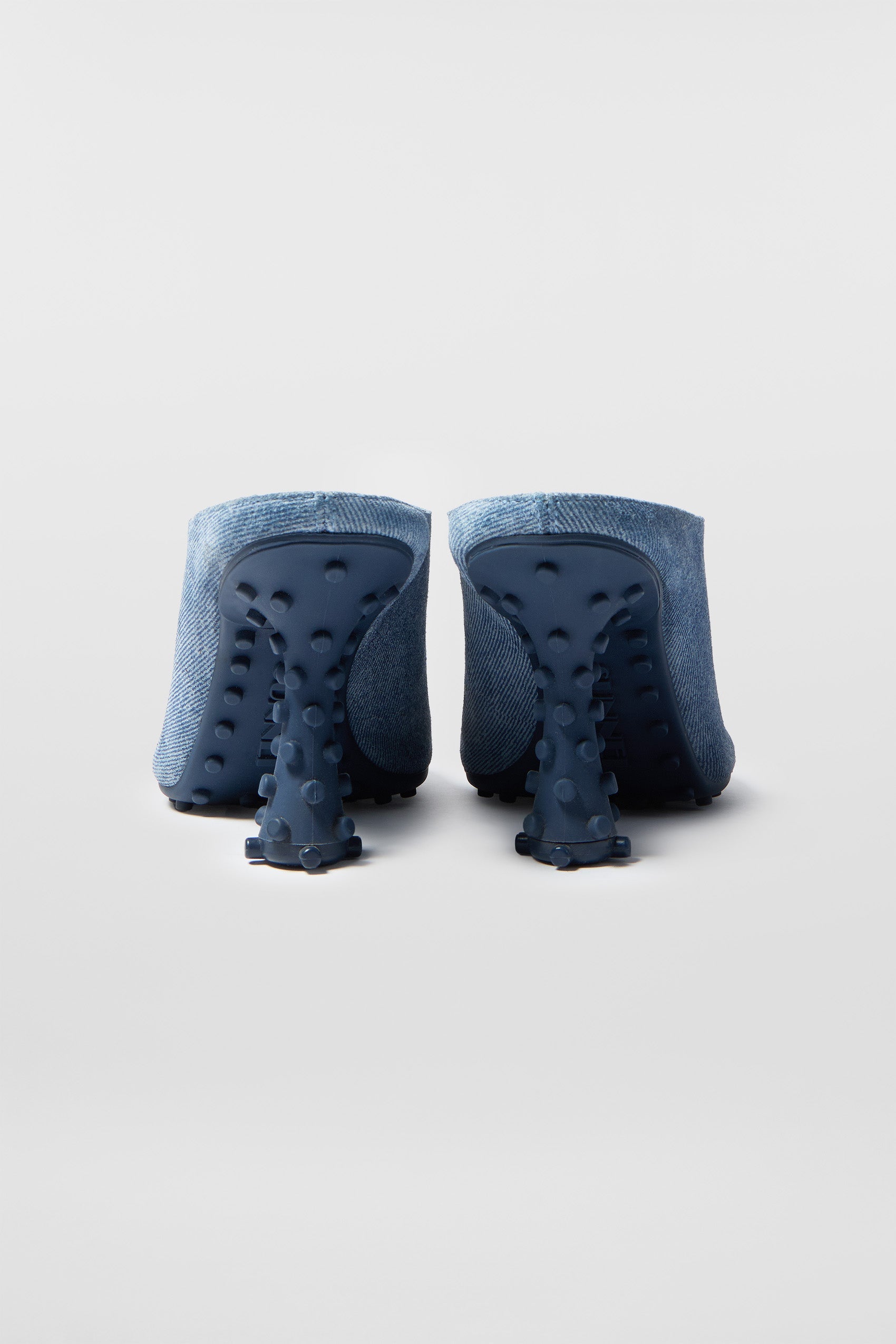 1000Chiodi leather mules - Denim
