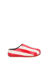 Rêveuse mules in leather - Red & White