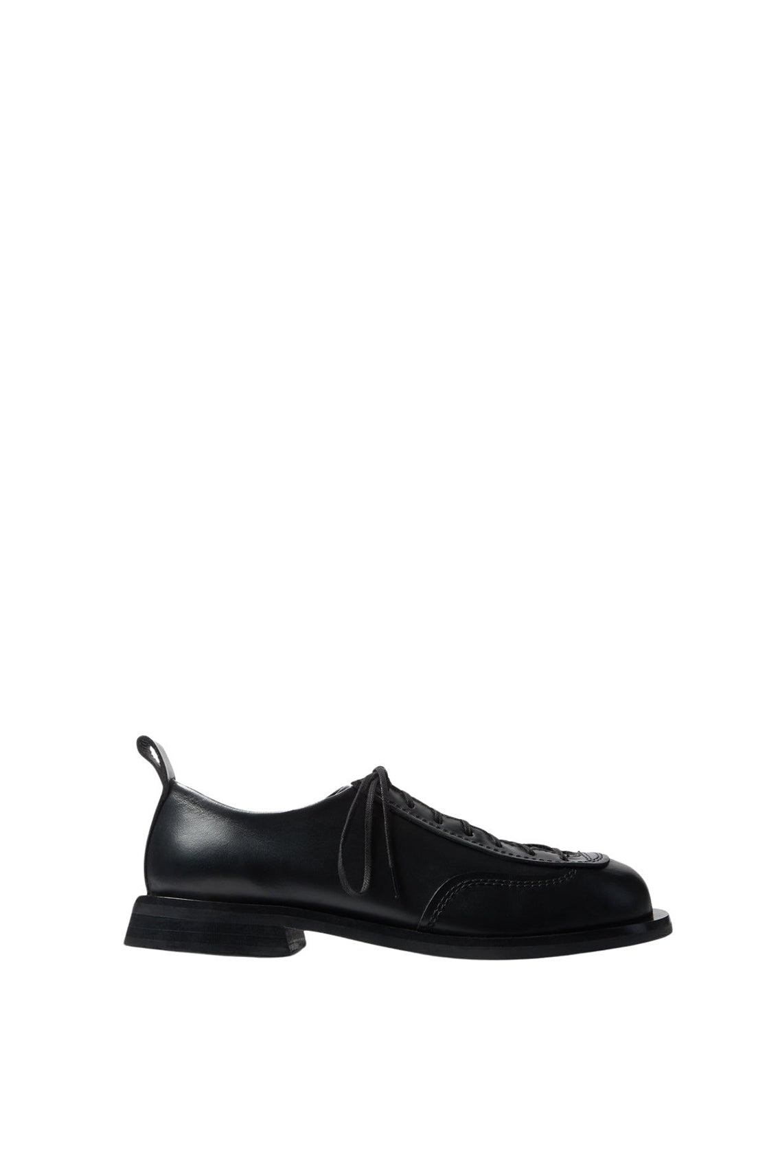 Leather Stringata Derbies - Black