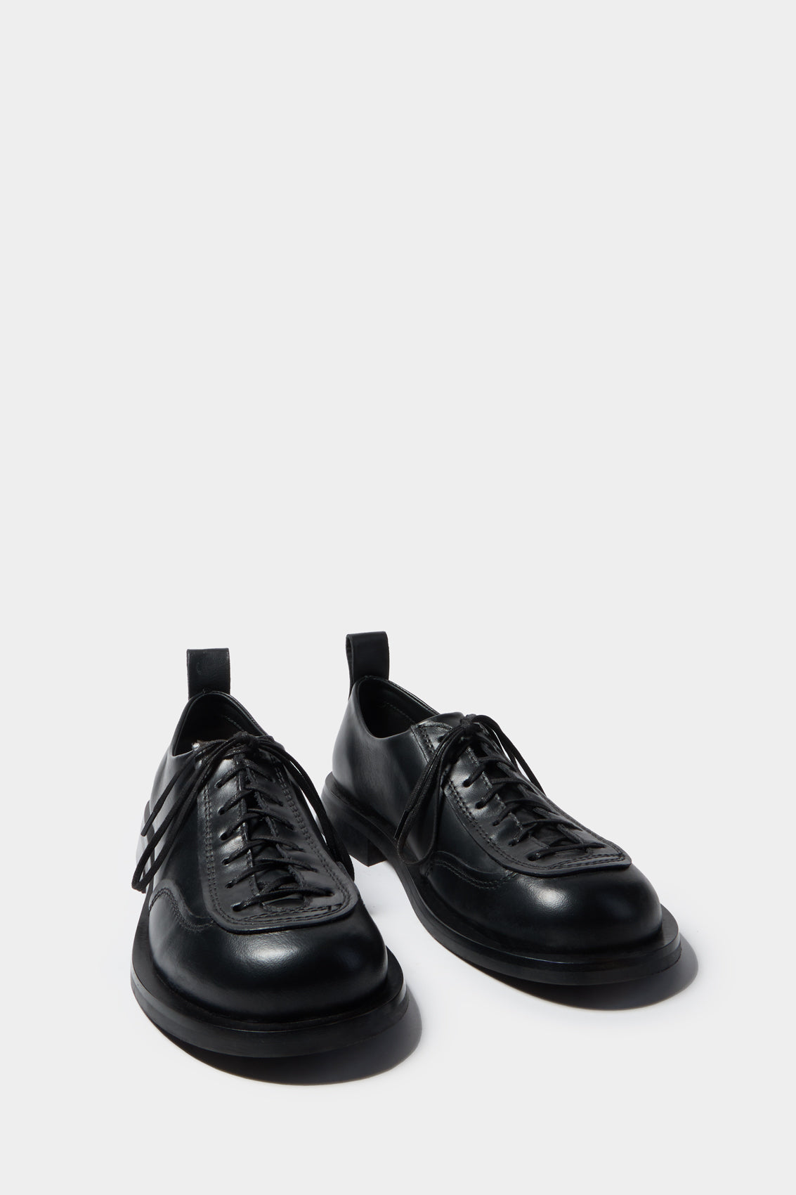 Leather Stringata Derbies - Black