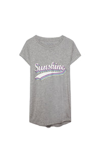 T-shirt Skinny Sunshine en cuir - Gris Chine