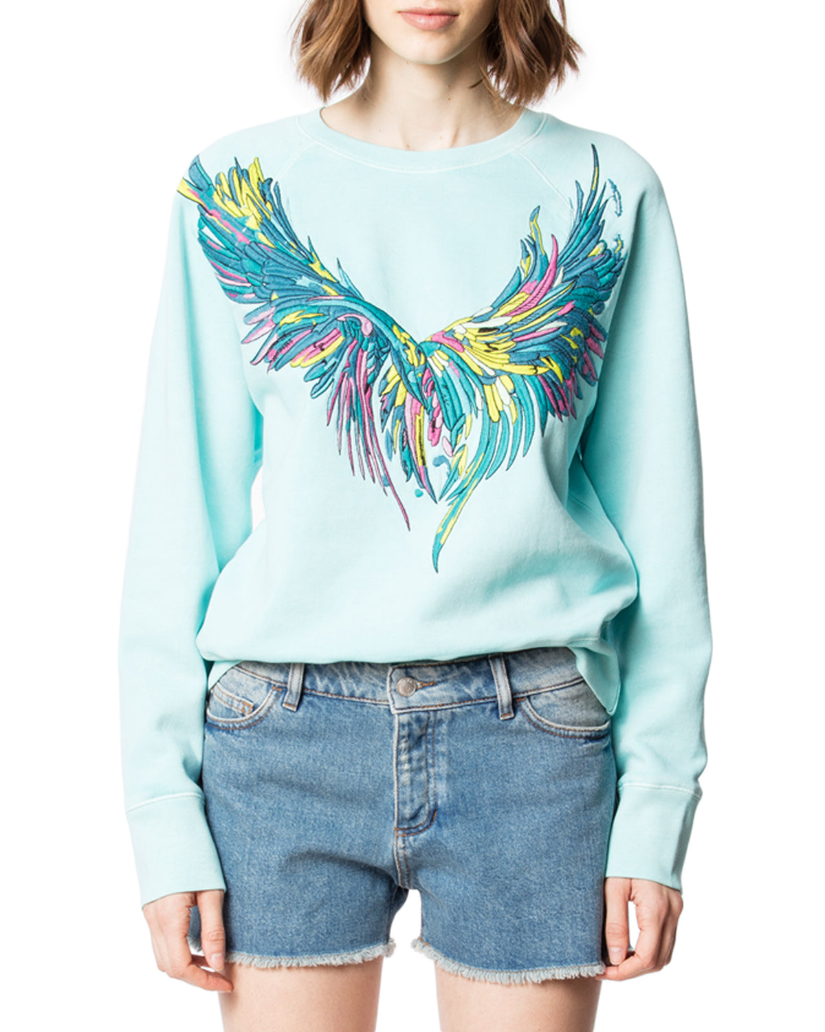 Sweat-shirt Upper Brode Overdyed en cuir - Lagon