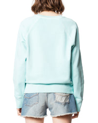 Sweat-shirt Upper Brode Overdyed en cuir - Lagon