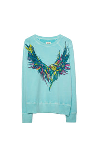 Sweat-shirt Upper Brode Overdyed en cuir - Lagon