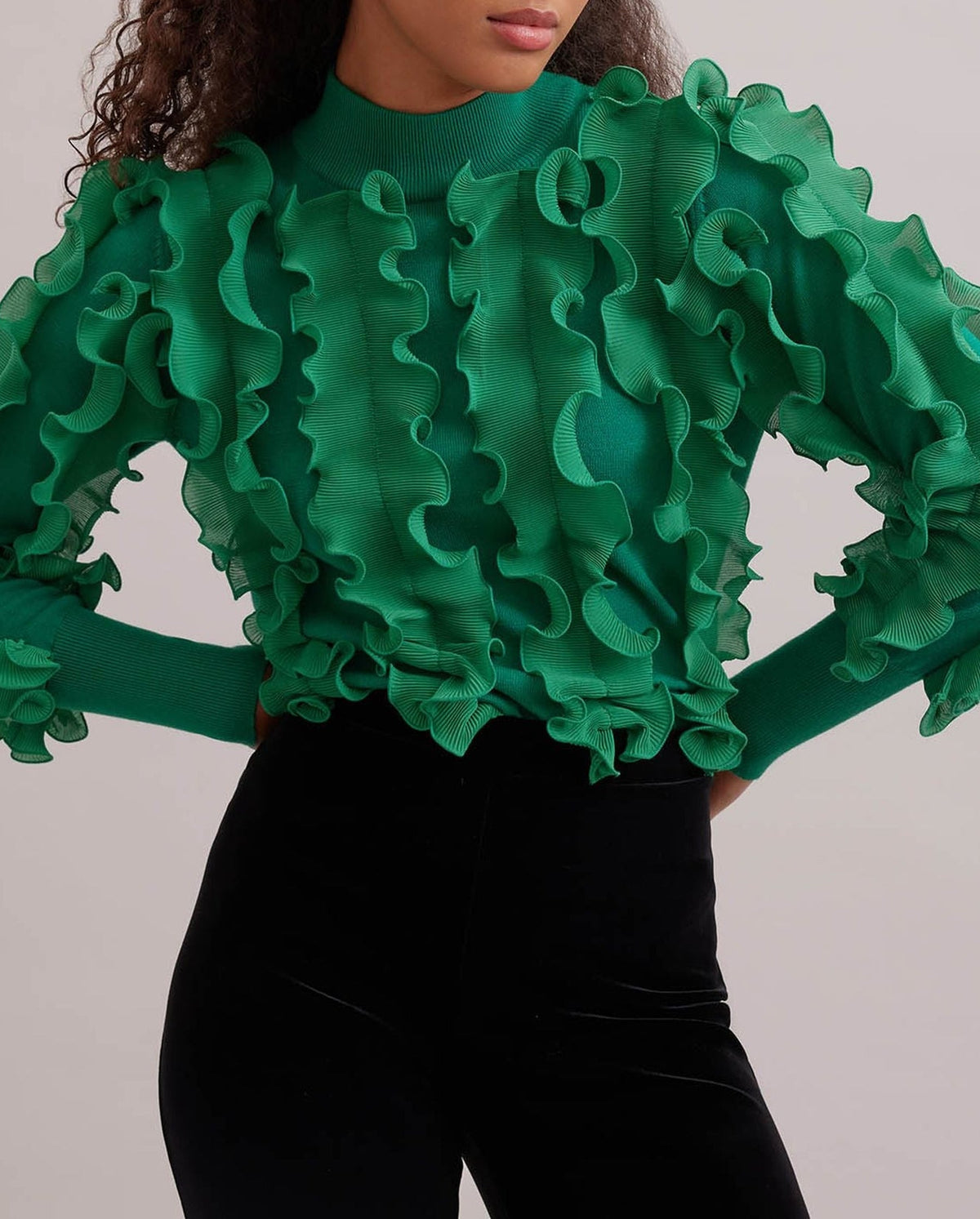 Pull Sidaline à volants - Mint