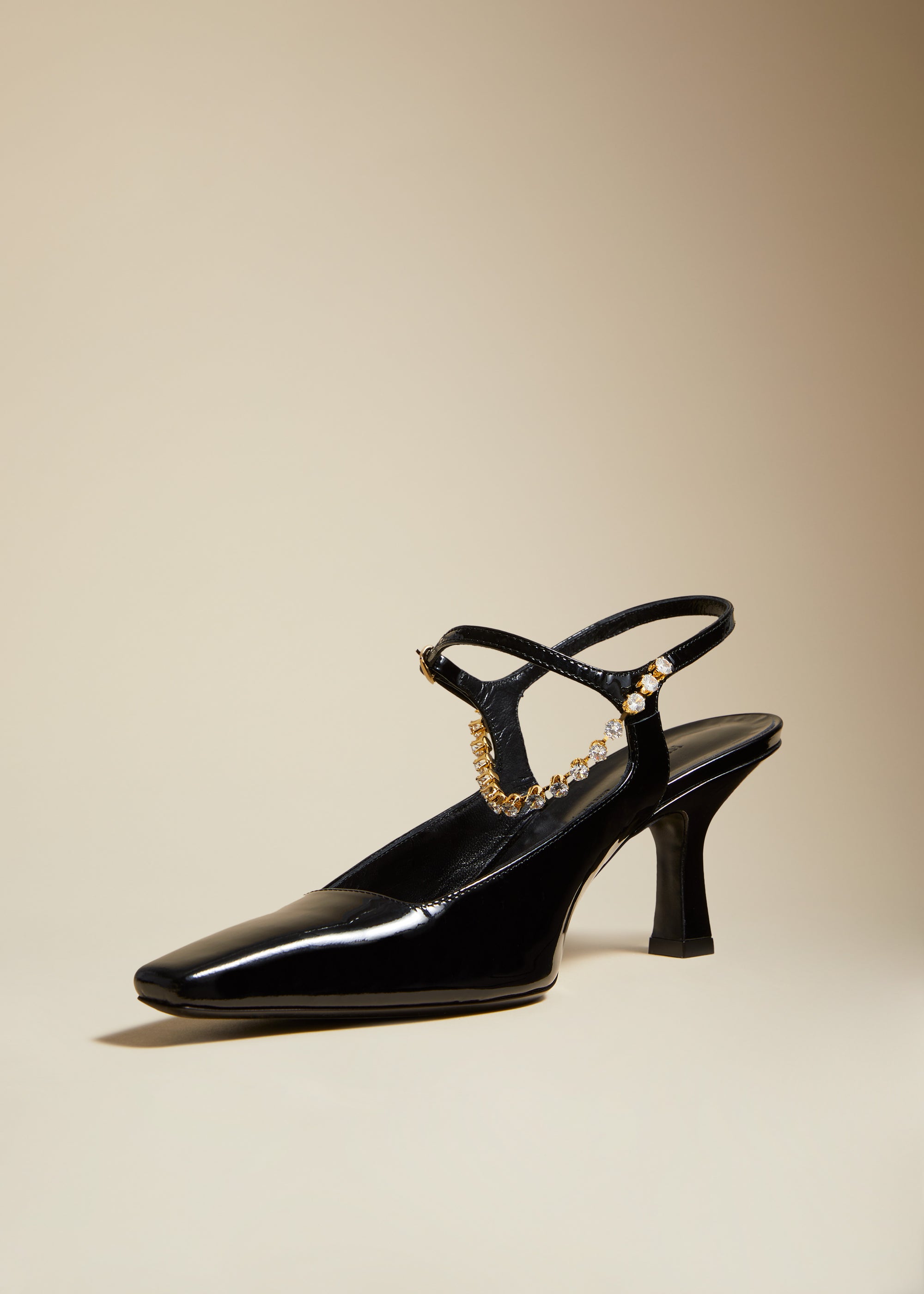 Sidney pump in leather - Black