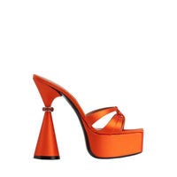 Sienna 130 mules - Orange satin