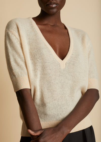 Sierra sweater in cashmere - Custard