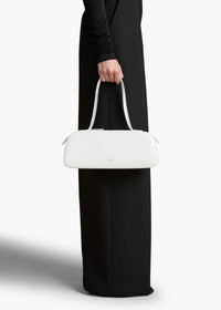 Optic White Simona Shoulder Bag In Optic White Crackle Patent Leather - Optic White