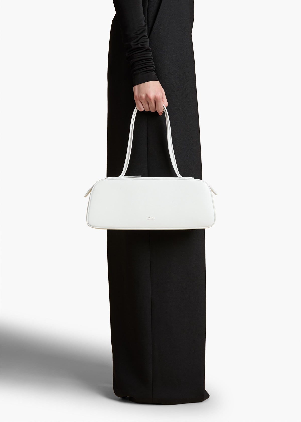 Optic White Simona Shoulder Bag In Optic White Crackle Patent Leather - Optic White