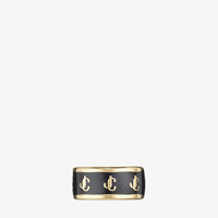 Earcuff JC en métal et émail laiton - Gold & Black