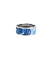 Bague Miss en émail et plaqué au rhodium - Bleu