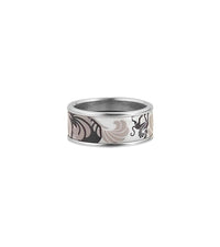 Bague Miss en émail et plaqué au rhodium - Gris & noir & argent