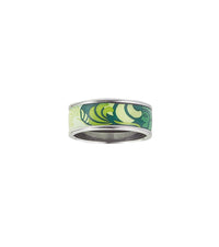 Bague Miss en émail et plaqué au rhodium - Vert & Argent